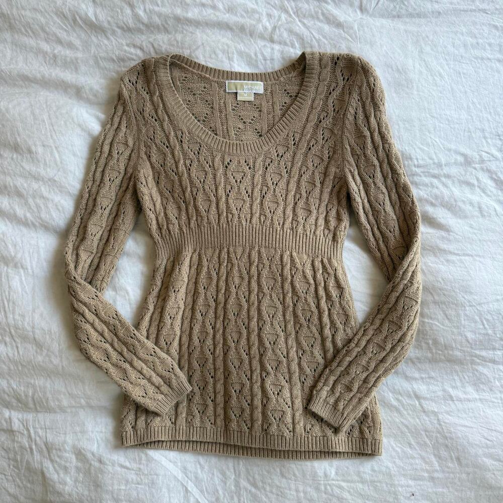 Michael kors angora blend baby doll knit sweater top